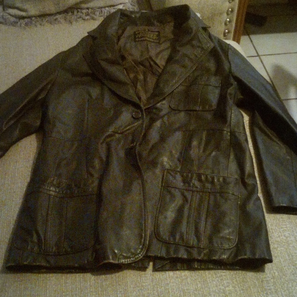 Black leather jacket